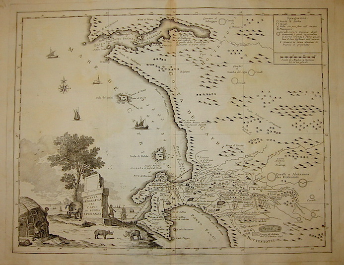 Albrizzi Giambattista (1698-1777) Carta geografica del Capo di Buona Speranza 1750 Venezia 